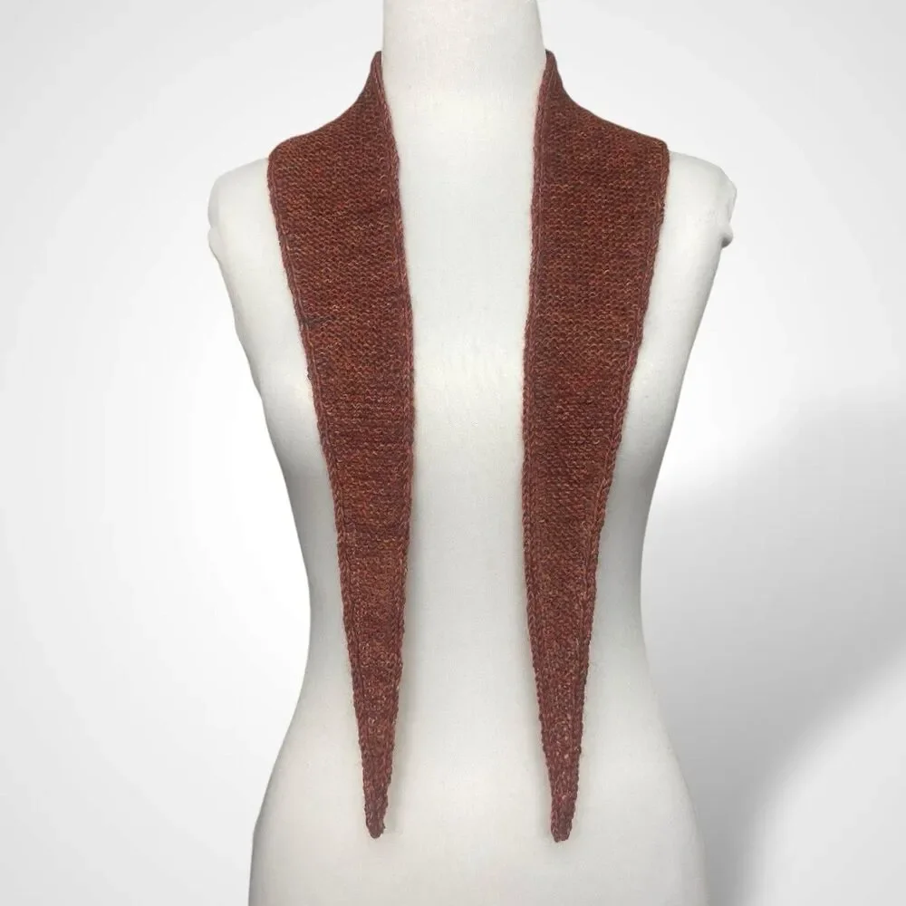 Sophie Scarf Brown Burnt Orange Wool Neck Warmer Hand Knit Women Neckerchief